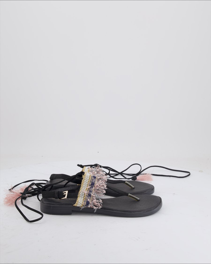 Roberto Santi Sandals Leather Black Eu 37