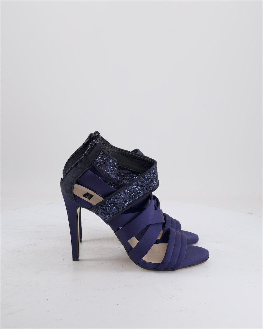 Bata  Heels Velvet Navy Eu 41