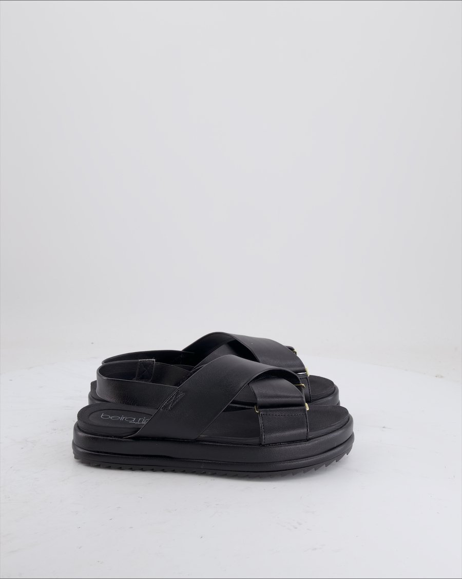 Beira Rio Sandals Leather Black Eu 36