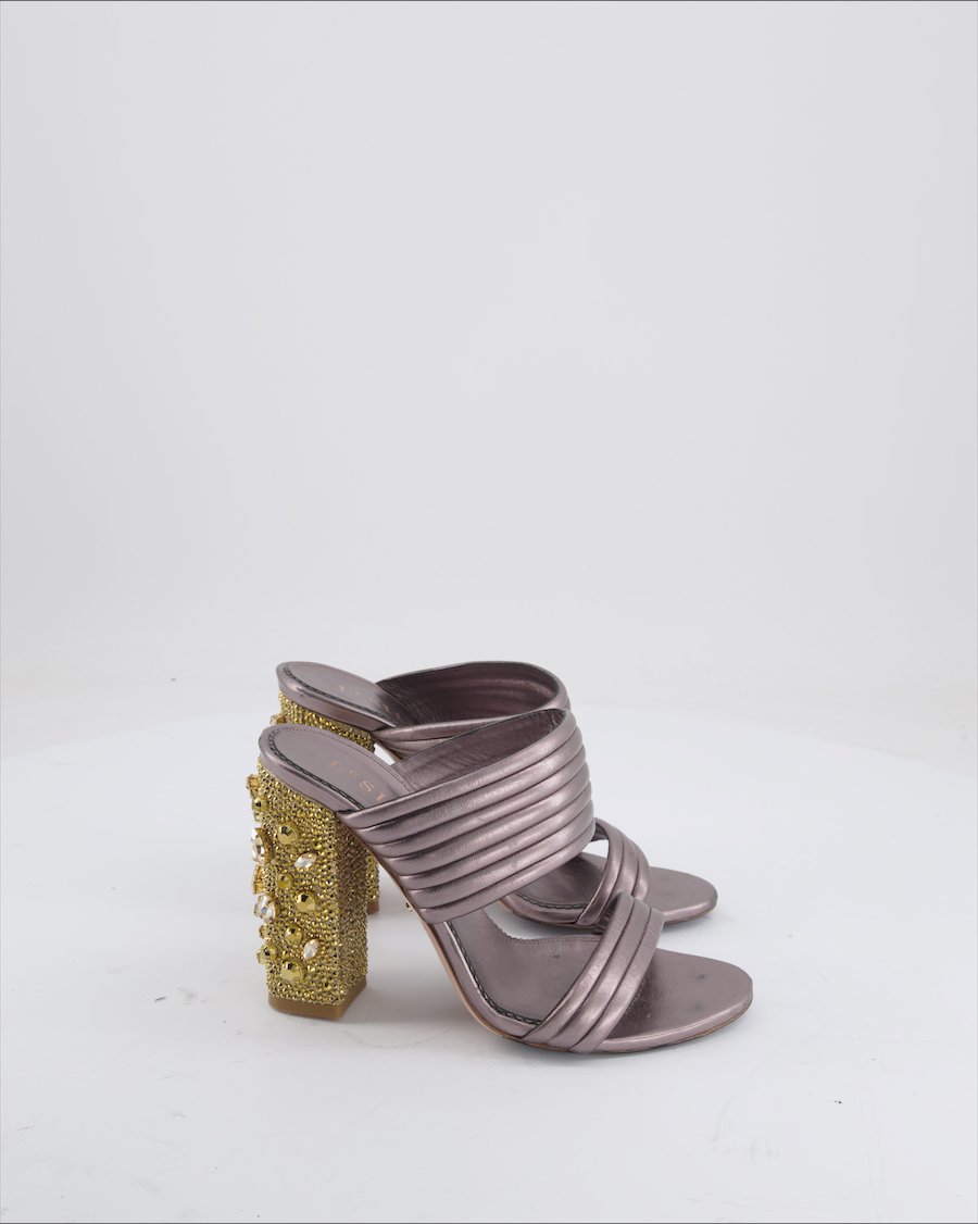 Le Silla Heels Leather Metallic Eu 37