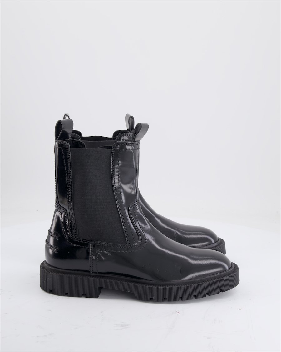 Zara Ankle Boots Leather Black Eu 37