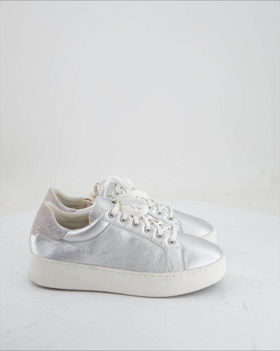 Geox Trainers Leather Silver Eu 40