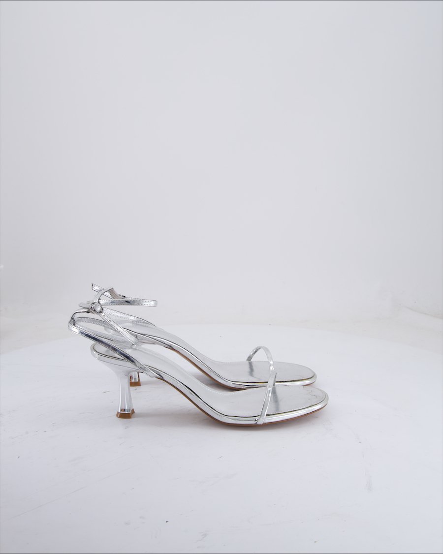 Mango Heels Leather Silver Eu 40