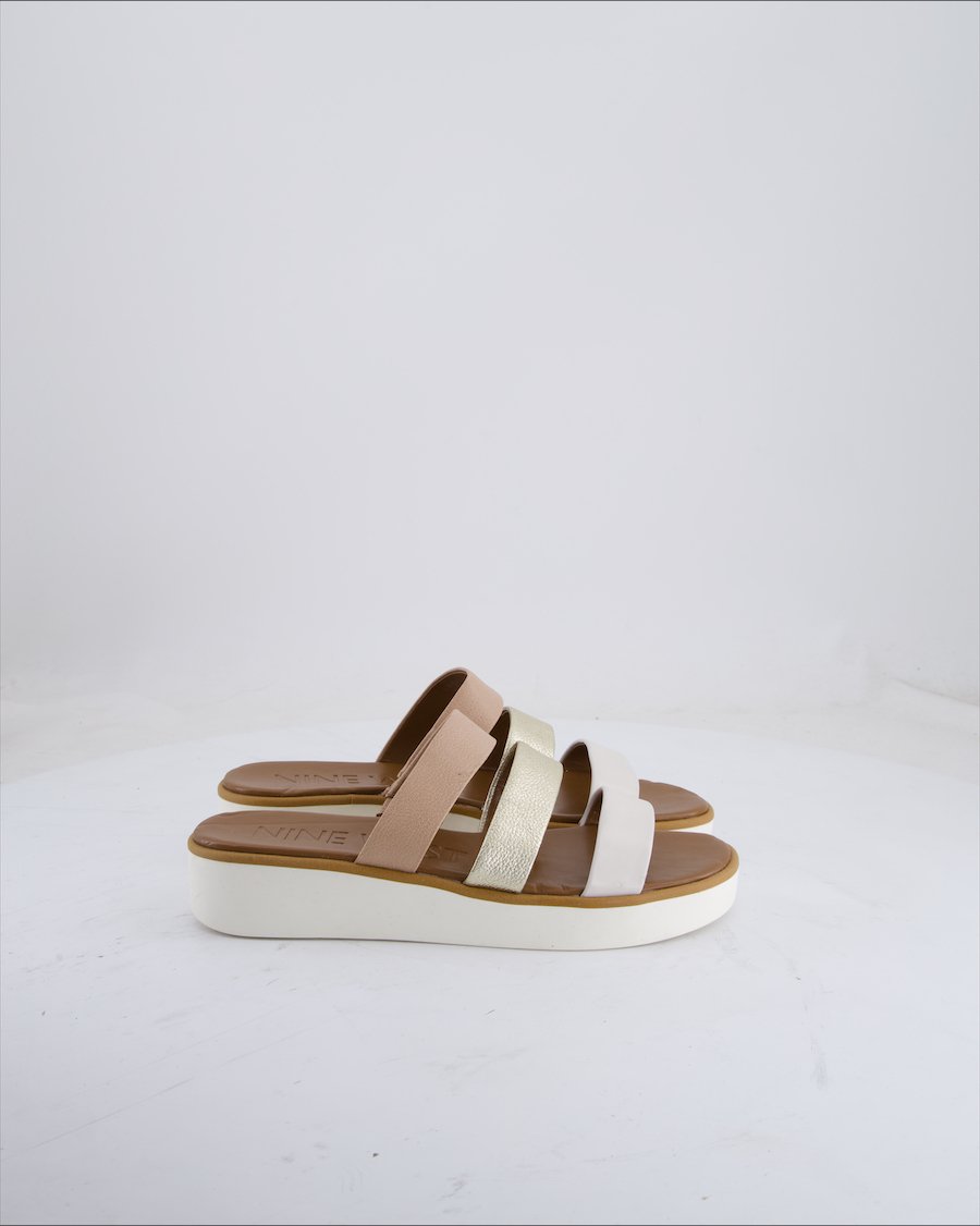 Nine West Sandals Leather White Eu 39