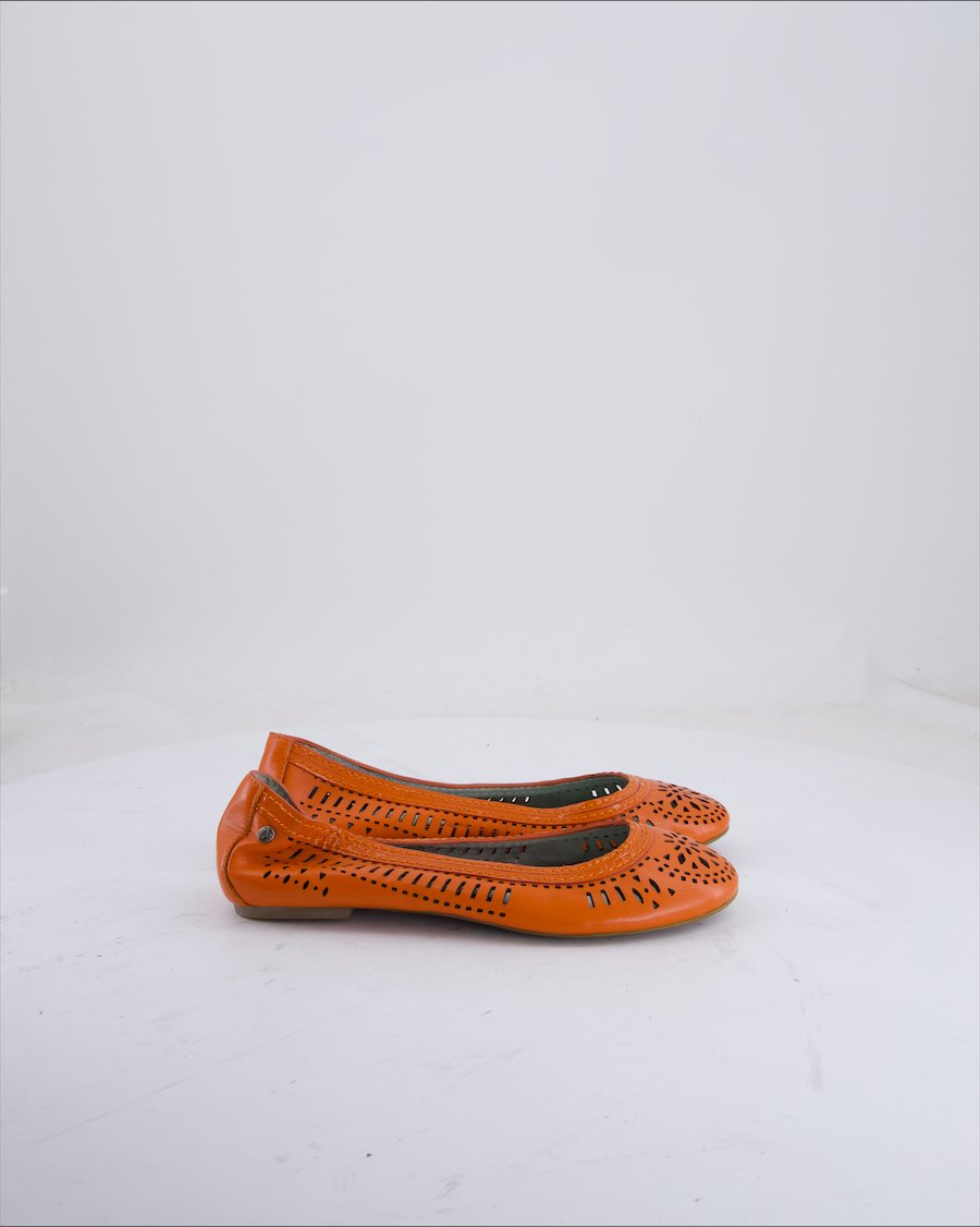Couleur Pourpre Ballet Flats Leather Orange Eu 38