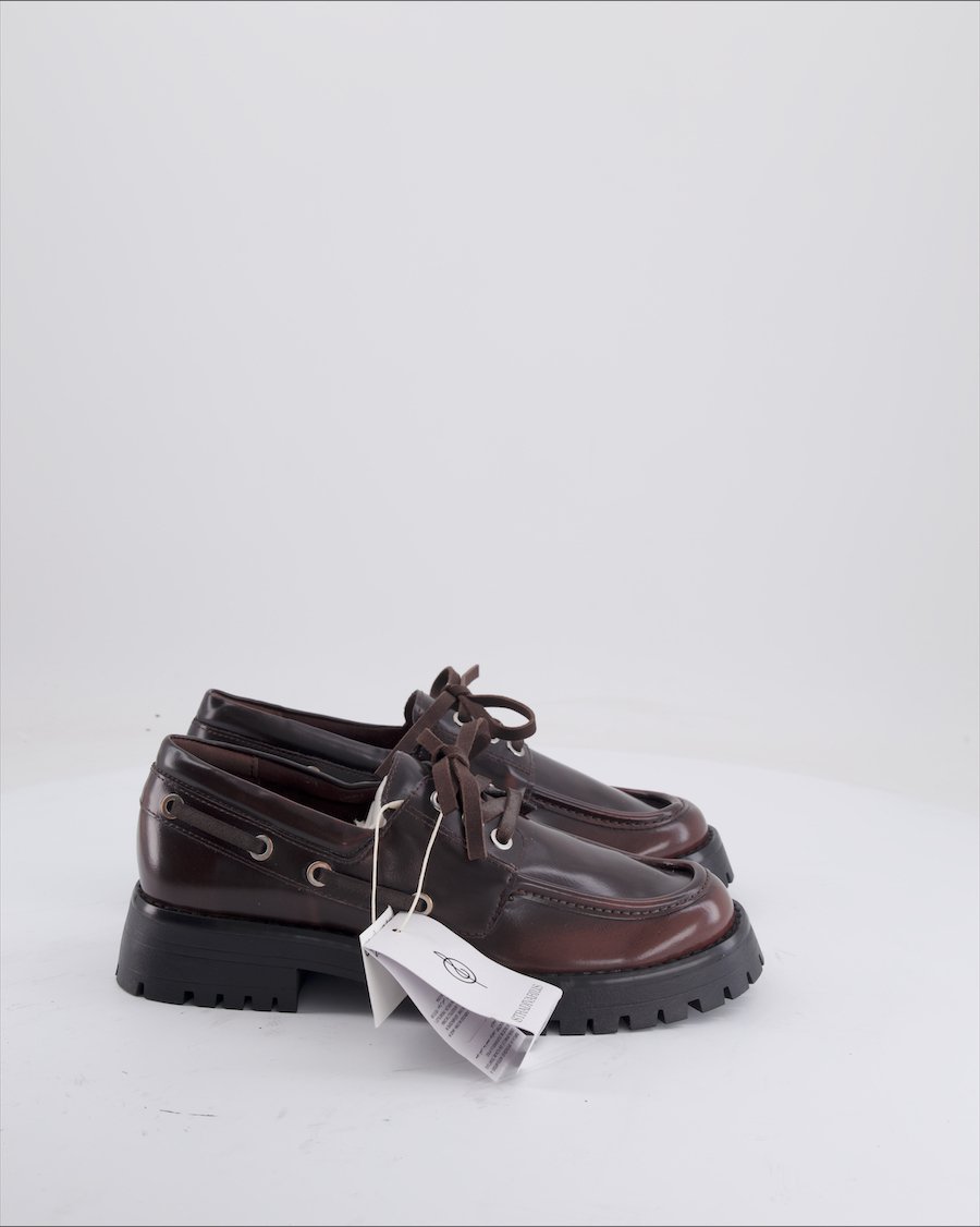 Stradivarius Flats Leather Brown Eu 36