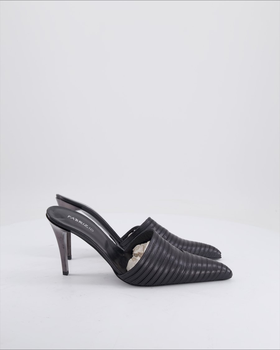 Fabrizio Mandolesi Heels Leather Black Eu 38