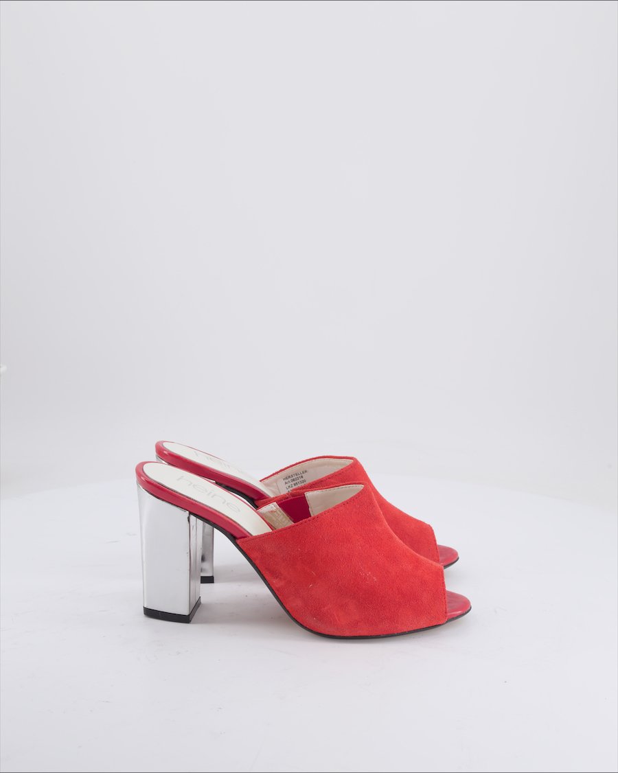 Heine Heels Suede Red Eu 38