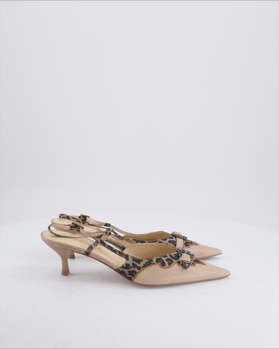 Lara Manni Heels Leather Beige Eu 38