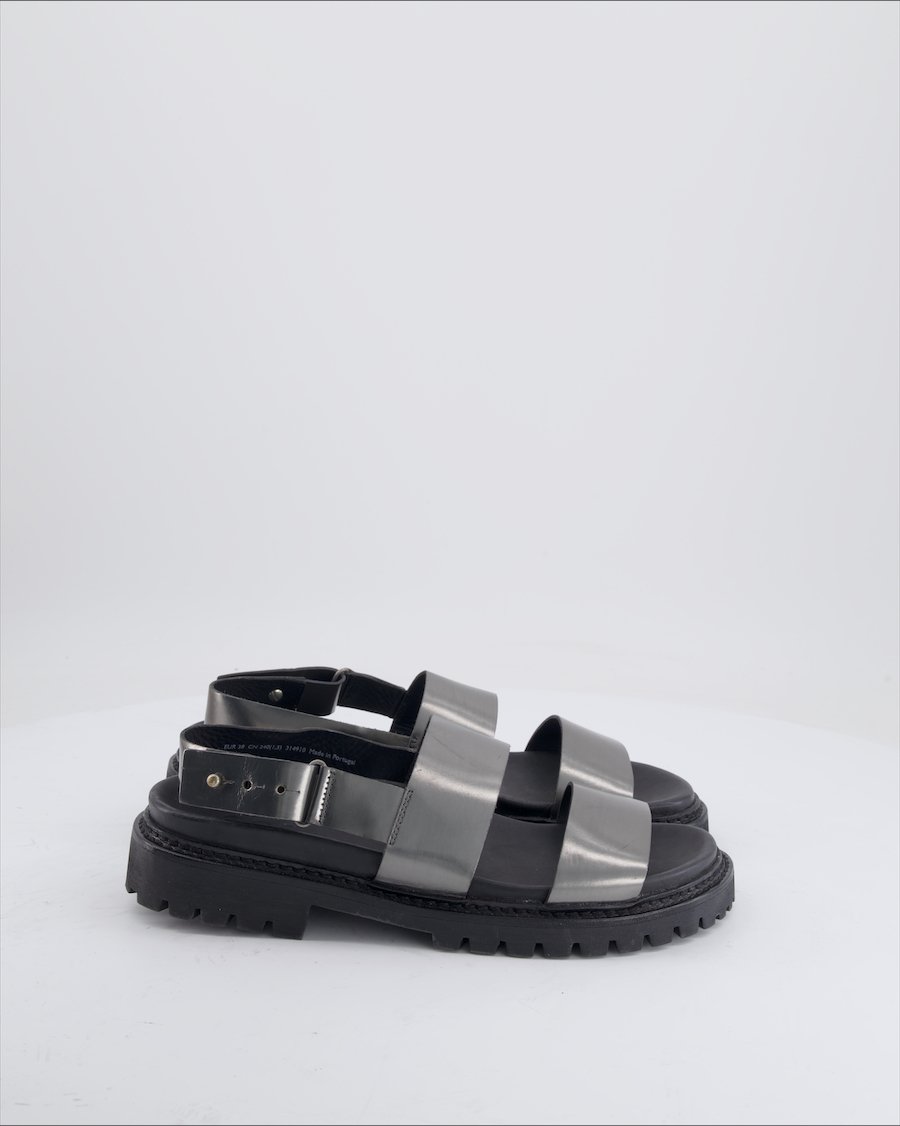 Cos Sandals Leather Silver Eu 38