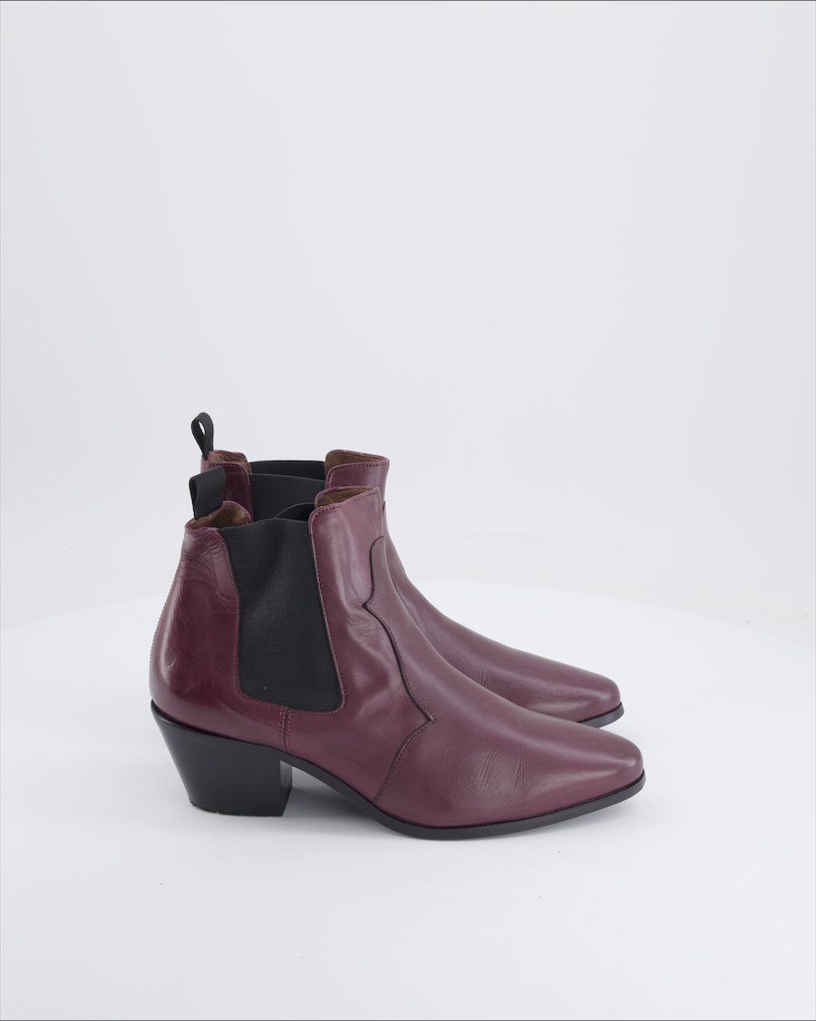 Pertini Ankle boots Leather Burgundy 37 EU