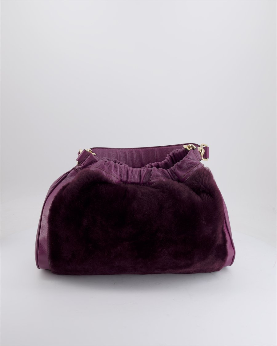 Escada Shoulder bags Faux fur Purple