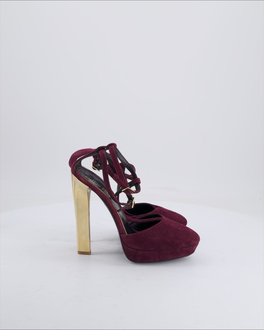 Emilio Pucci Heels Suede Burgundy 38 EU