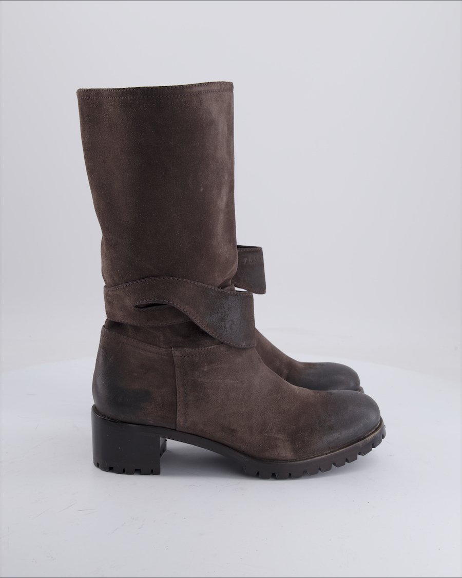 Prada Boots Suede Brown 37 EU