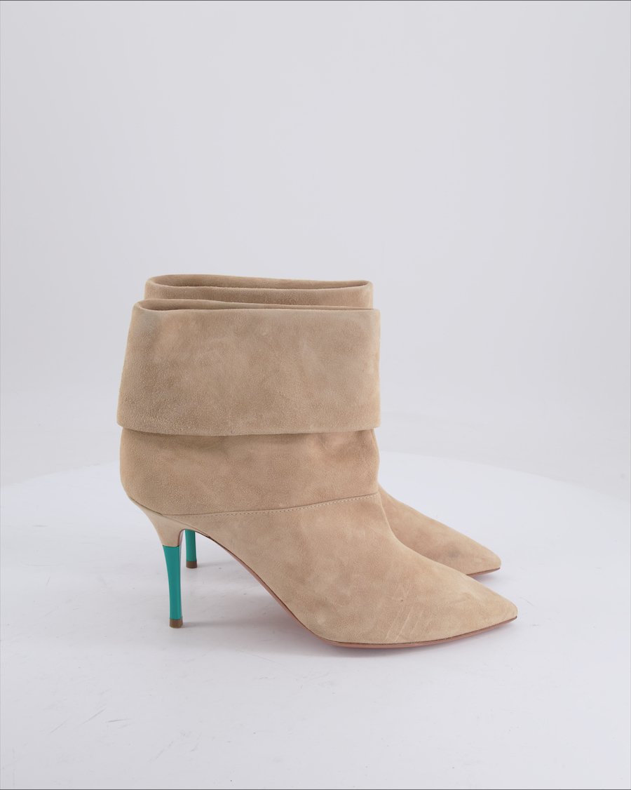 Aquazzura Ankle boots Suede Beige 41 EU