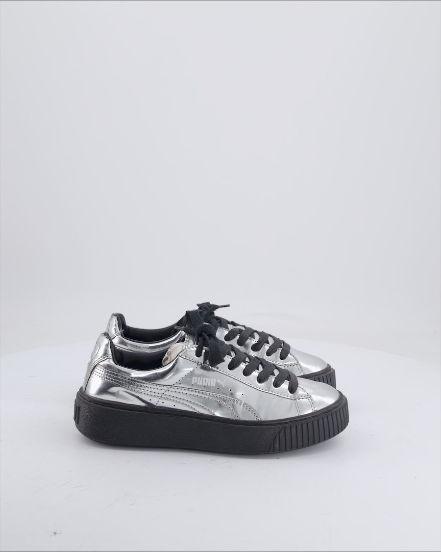 Puma Trainers Leather Silver 37 EU