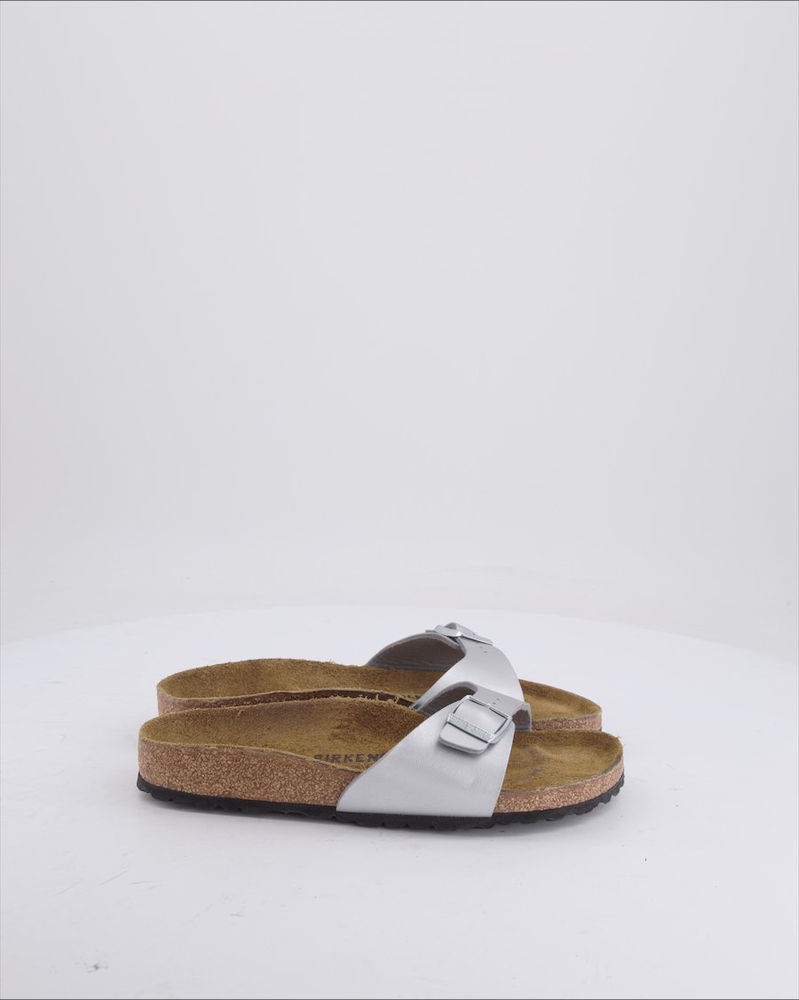 Birkenstock Sandals Leather Silver 37 EU