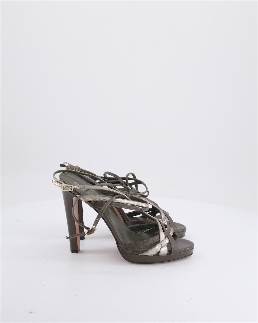 Sergio Rossi Heels Leather Khaki 40 EU