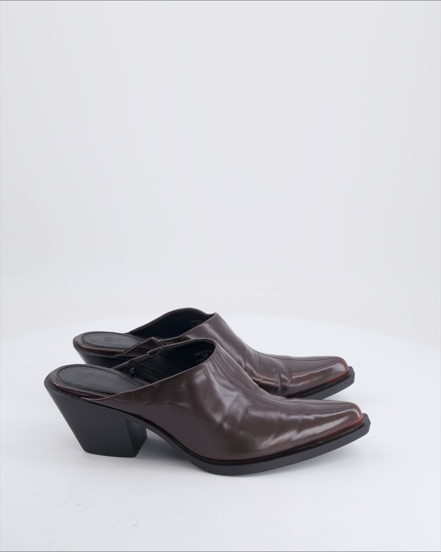Zara Clogs & mules Polyurethane Brown 41 EU