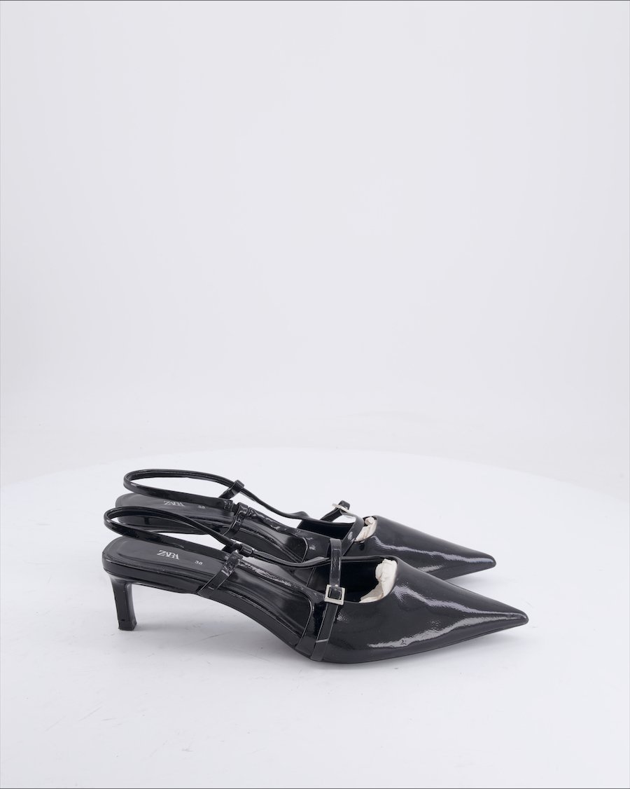 Zara Heels Leather Black 38 EU