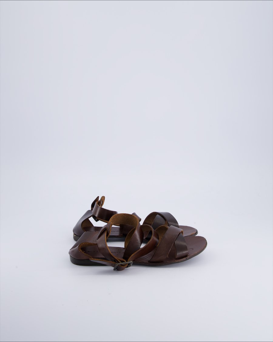 Roberto Santi Sandals Leather Brown 36 EU