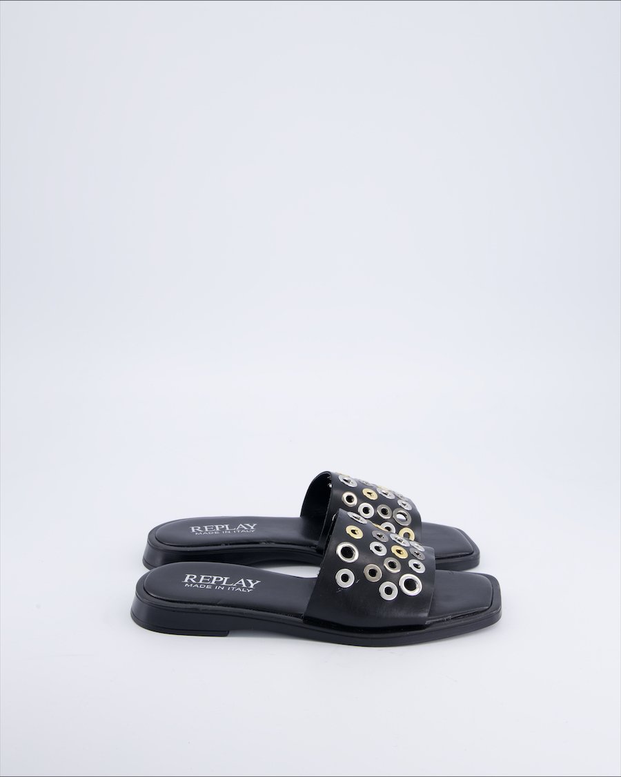 Replay Sandals Leather Black 36 EU