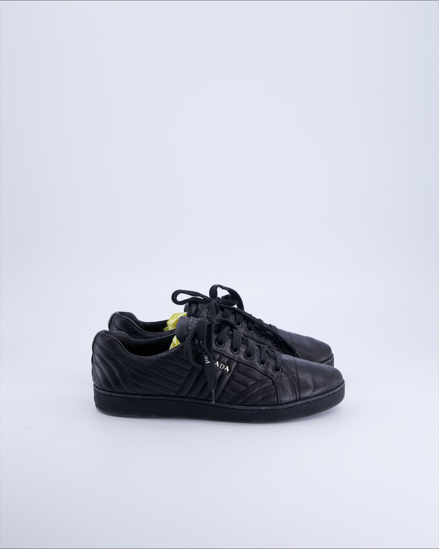 Prada Trainers Leather Black 39 EU