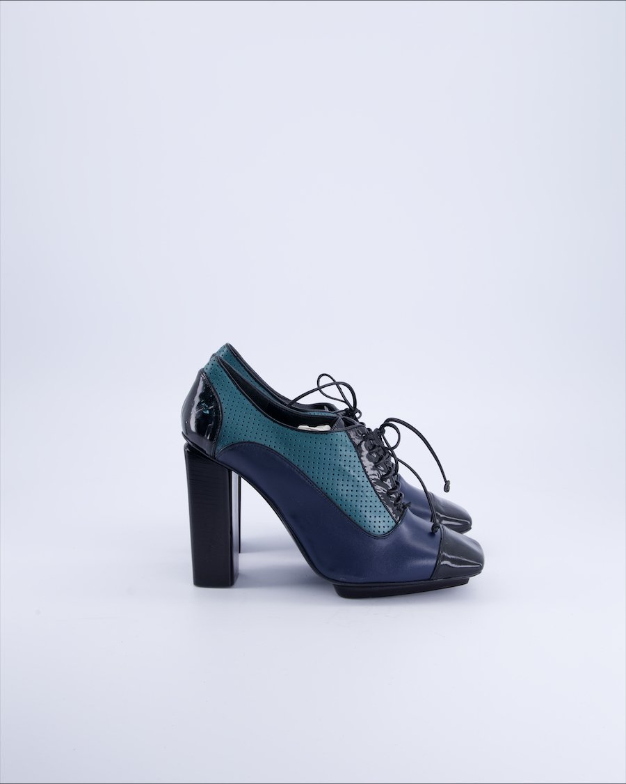Escada Heels Leather Navy 38 EU