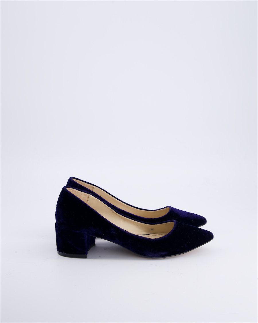 Zara Heels Velvet Blue 37 EU