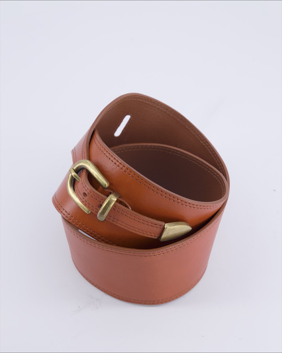 Sezane Belts Leather Camel 80 cm