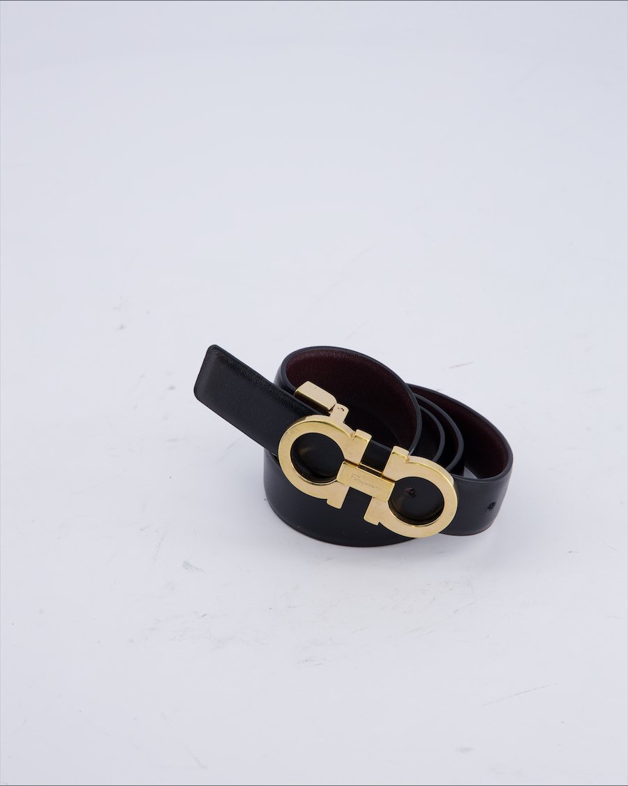 Salvatore Ferragamo Belts Leather Black 70 cm