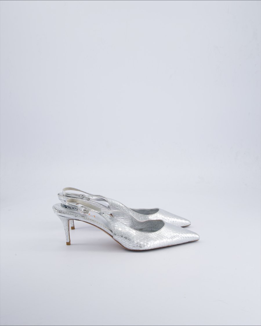 Le Silla Heels Leather Silver 39 EU
