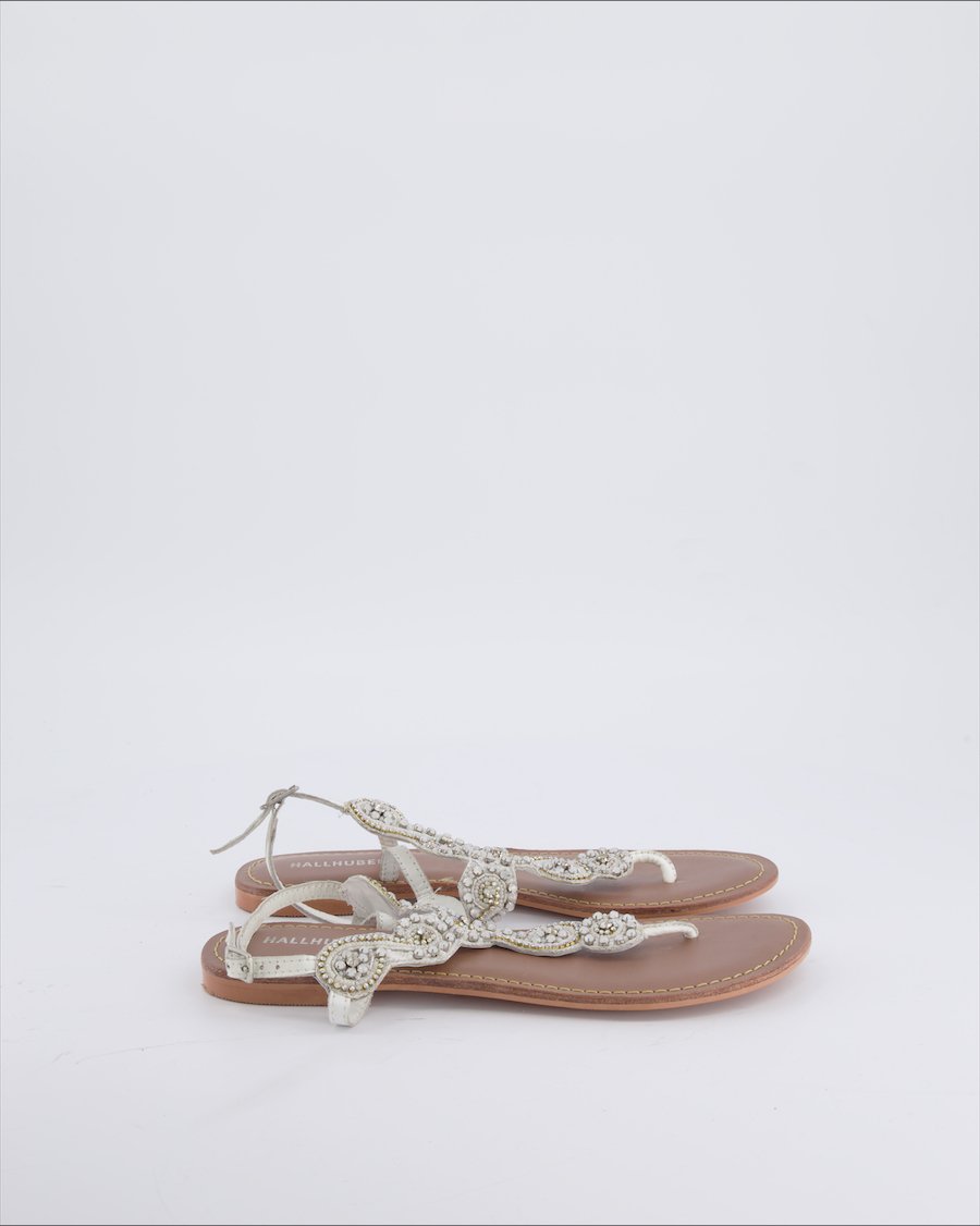 Hallhuber Sandals Leather White 39 EU