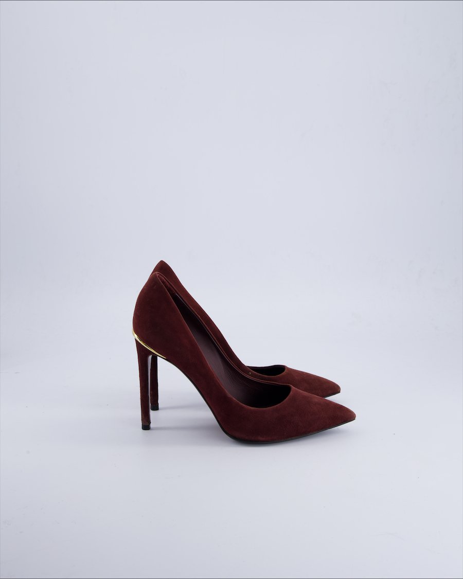 Louis Vuitton Heels Suede Burgundy 37 EU