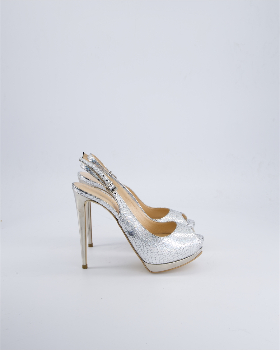 Flavio Castellani Heels Leather Silver 37 EU