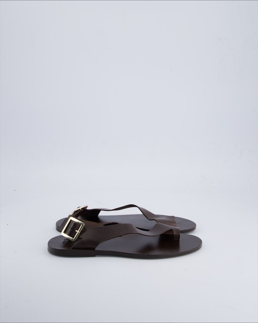 Mango Sandals Leather Brown 37 EU