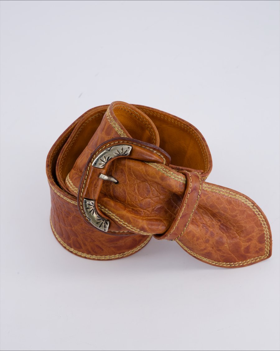 Les Copains Belts Leather Camel 75 cm