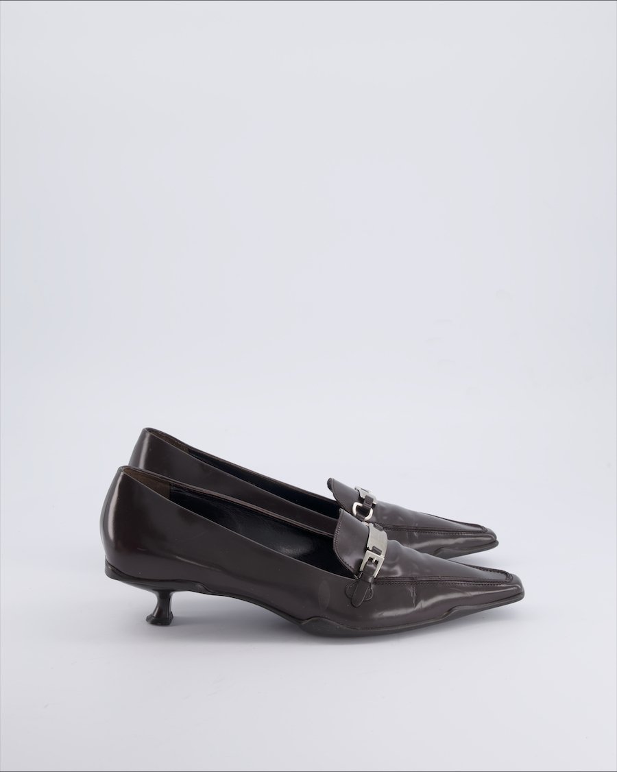 Prada Heels Leather Brown 38 EU