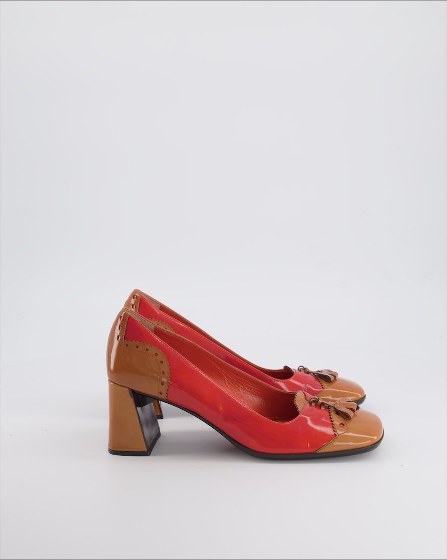 Prada Heels Leather Orange 38 EU
