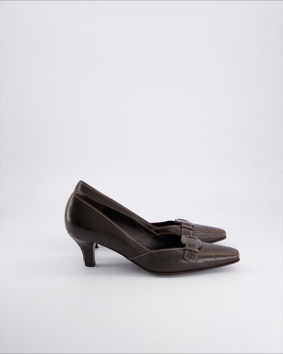 Salvatore Ferragamo Heels Leather Brown 38 EU