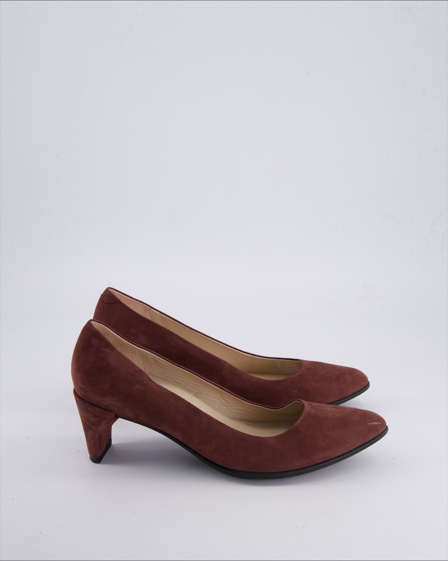 Ecco Heels Suede Burgundy 40 EU