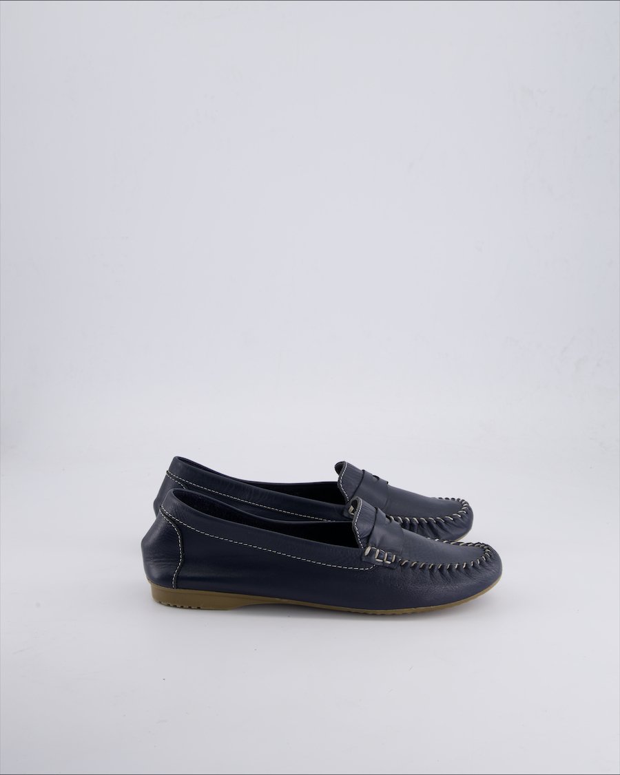 Roberto Santi Flats Leather Blue Eu 38