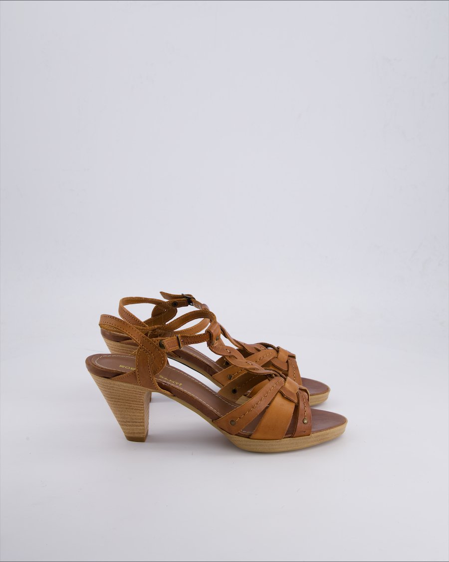 Roberto Santi Heels Leather Camel 39 EU