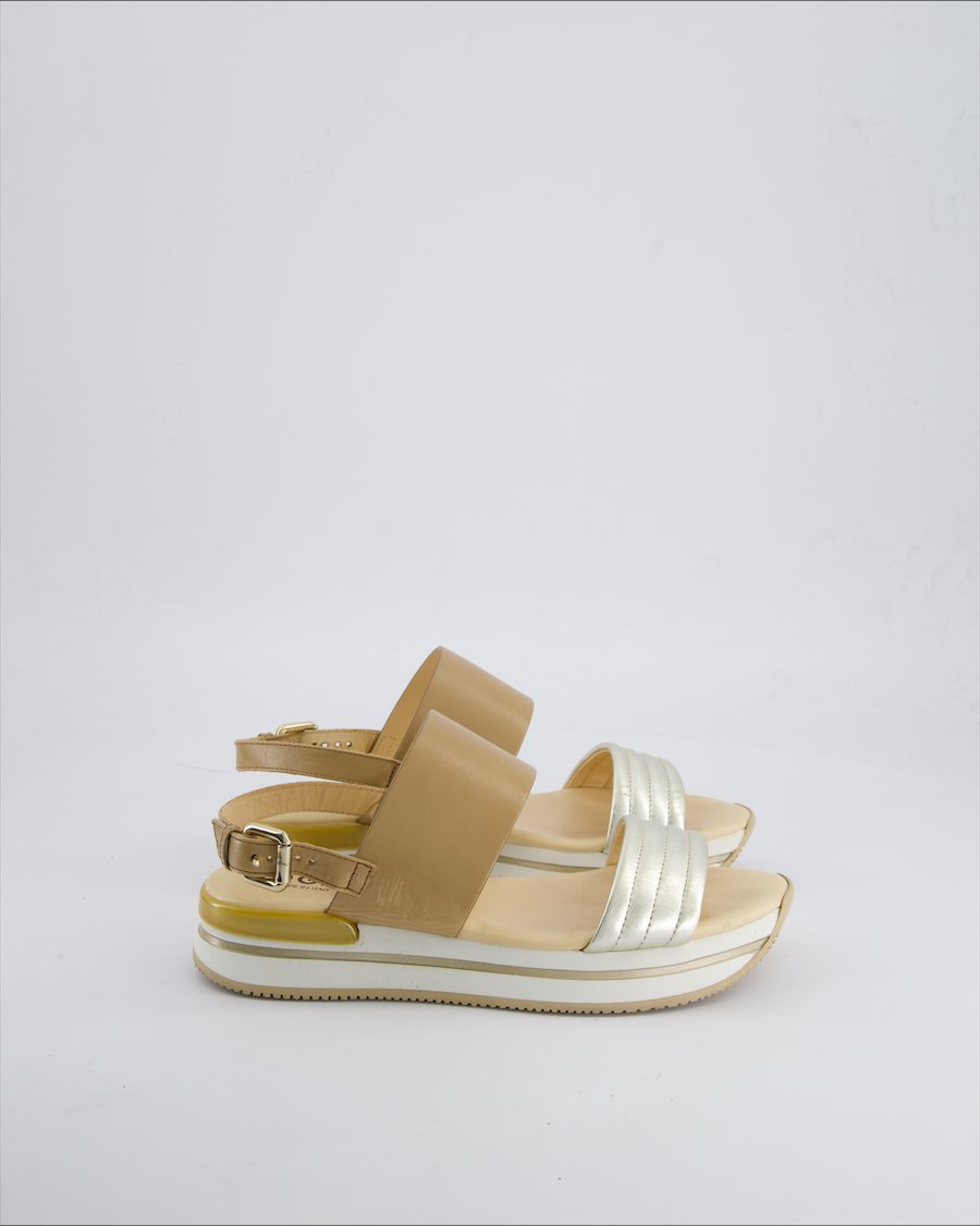 Hogan Sandals Leather Camel 37 EU