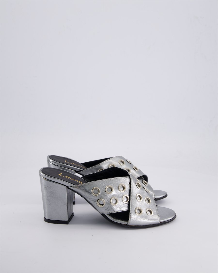 Lemare Heels Leather Silver 39 EU