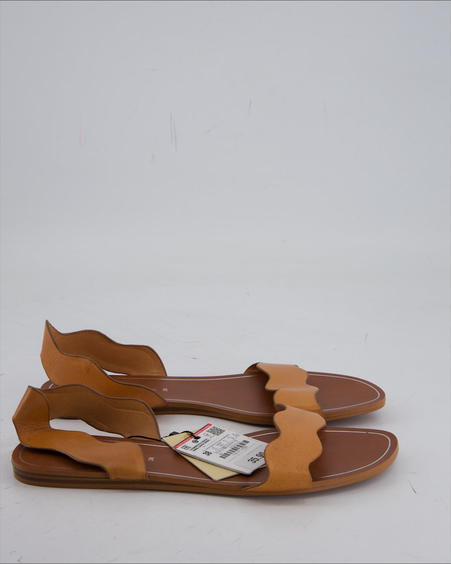 Zara sandals Leather Brown Eu 38