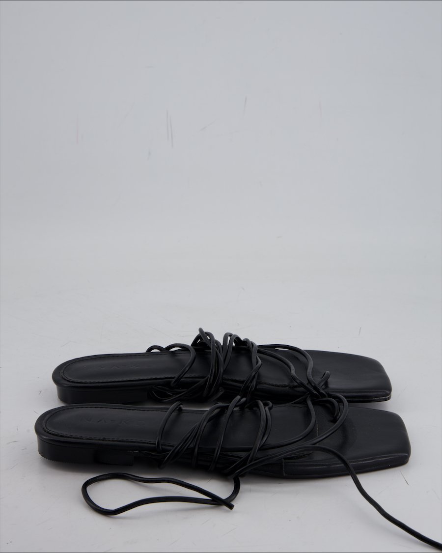 NA-KD Sandals Leather Black