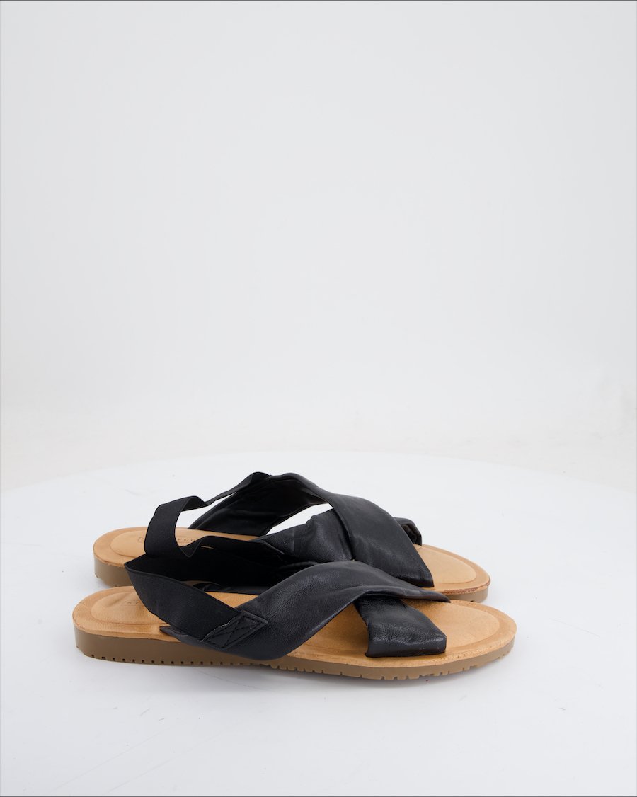 5Th Avenue Sandals Leather Black Eu 40