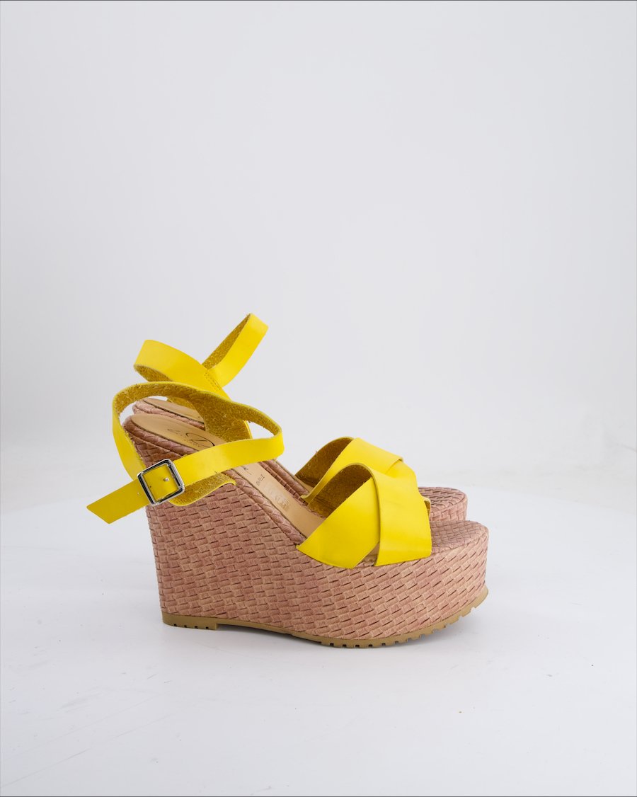 E Donna Wedges Leather yellow EU 39