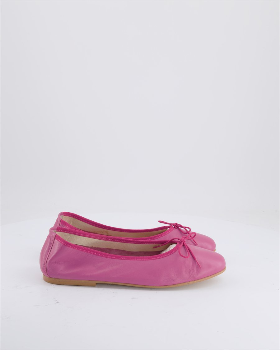 JJ Benson Ballet Flats Leather Magenta
